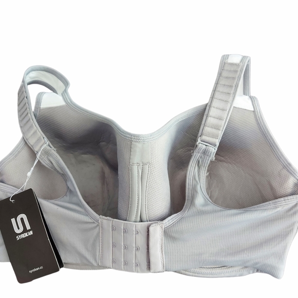 Syrokan gray and white sports bra high impact - Picture 3 of 6